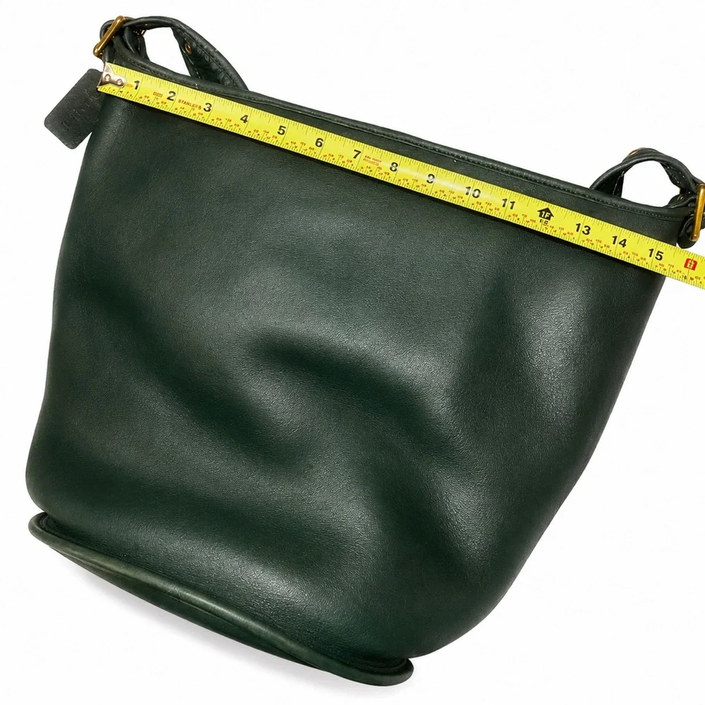 COACH Bottle Green Glove Tanned Leather Duffle Sac XL Bucket Bag 9085 USA COA
